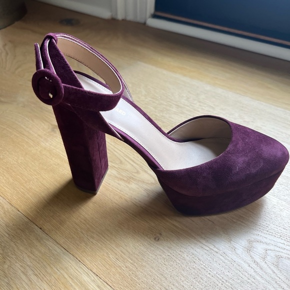 Veronica Beard Suede Magda Platform heels in Merlot - Picture 9 of 13